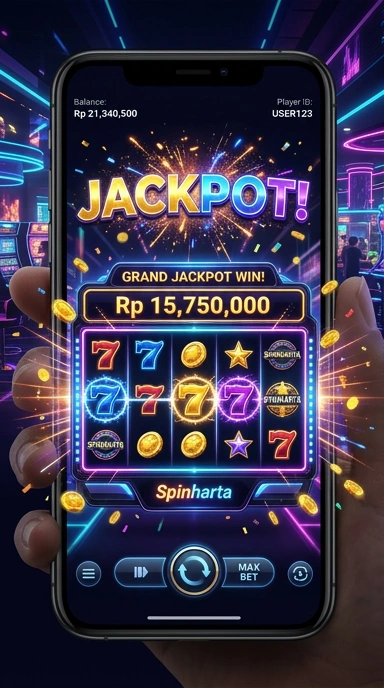 Pengguna sedang menelusuri berbagai aplikasi di spinharta.